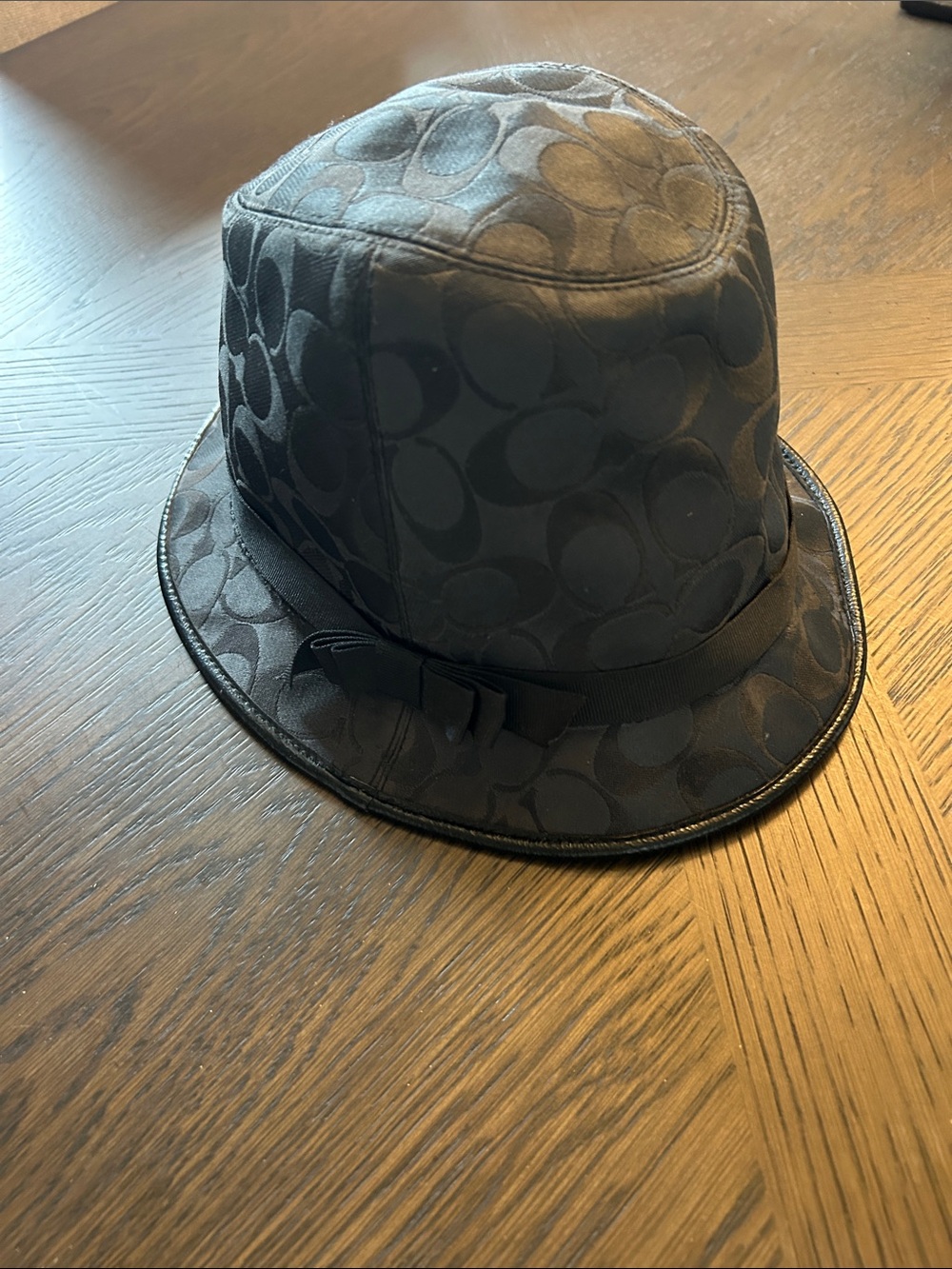 Coach Signature Jacquard Monogram Fedora/Chloche Bucket Hat size small 
LIKE NEW - Picture 4 of 9